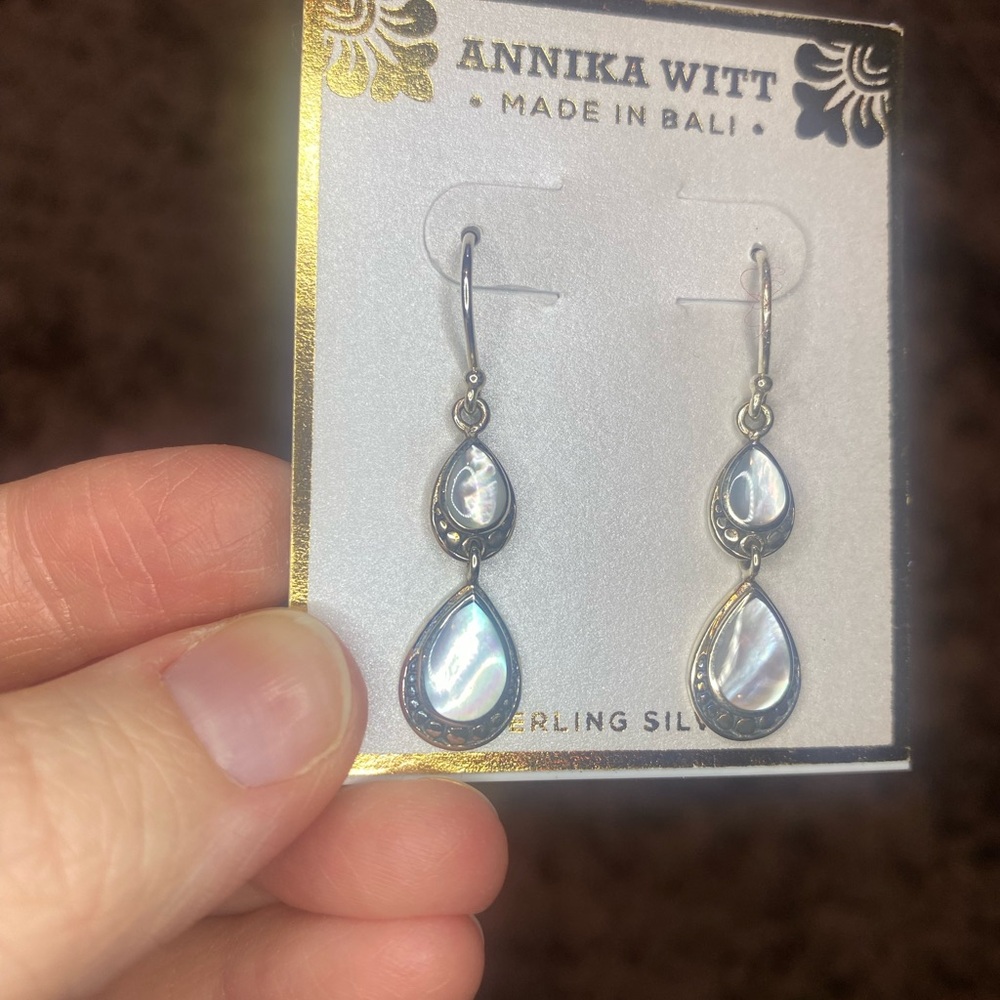 Annika Witt Sterling Silver Crystal Teardrop Earrings